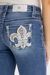 Miss Me Adalie Fleur Bootcut Jeans - 34 / 30" / Medium Wash In Blue
