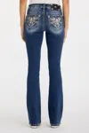 Miss Me Adina Cross Bootcut Jeans - 33 / 30" / Dark Wash In Blue
