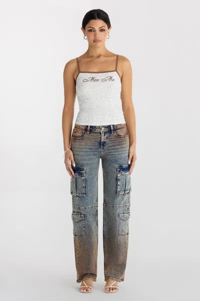 Miss Me Alani Cargo Wide Leg - 34 / 28" / Vintage Blue