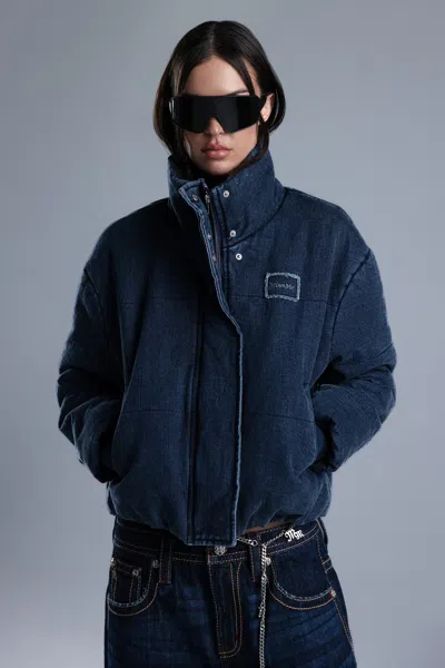 Miss Me Alixia Denim Bomber Jacket - S / Denim Blue