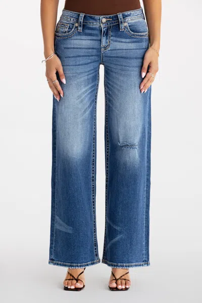 Miss Me Amaya Baggy Wide Leg - 33 / 30" / Medium Wash In Blue