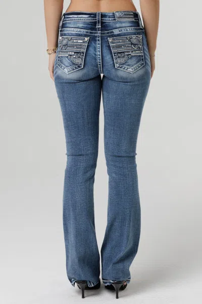 Miss Me Americana Paisley Bootcut Jeans In Med/dark Wash