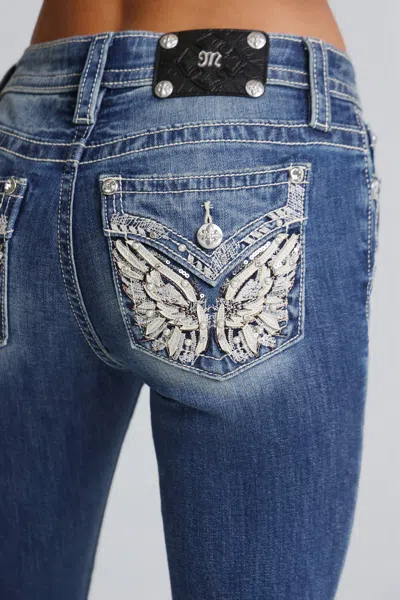 Miss Me Angelic Bootcut Jeans - 34 / 30" / Medium Wash In Blue