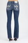 Miss Me Angelisa Cross Bootcut Jeans - 31 / 32" / Dark Wash In Blue