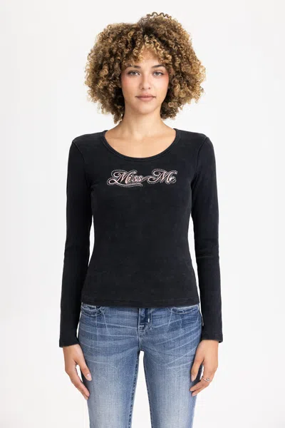 Miss Me Annika Top - L / Charcoal Black