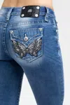 Miss Me Ariana Wings Bootcut Jeans - 25 / 30" / Medium Wash In Blue