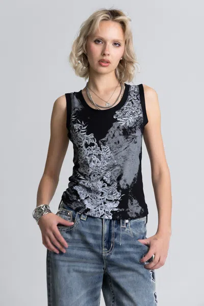 Miss Me Asphalt Graphic Tank - M / Black