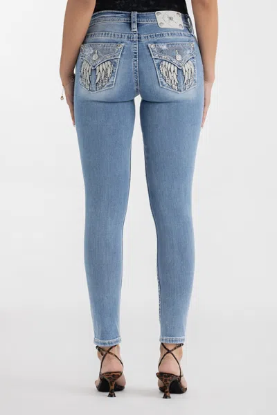Miss Me Athena Wing Skinny Jeans - 33 / 29" / Light Wash