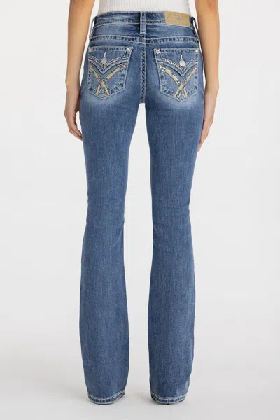 Miss Me Avery Cross Stitch Bootcut Jeans - 34 / 30" / Medium Wash In Blue