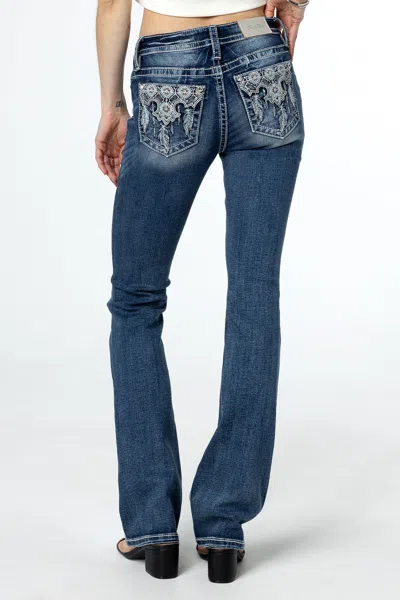 Miss Me Aztec Dreams Bootcut Jeans In Med/dark Wash
