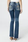 Miss Me Aztec Embroidered Cross Bootcut Jeans In Dark Wash