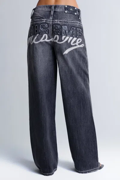 Miss Me Bandit Baggy Wide Jeans - 23 / 30" / Black Wash