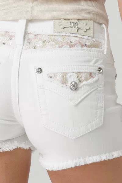 Miss Me Blossoming Bouquet Shorts In White