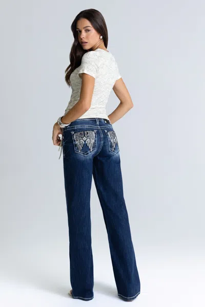 Miss Me Bonnie Slim Wide Jeans - 23 / 32" / Medium Wash