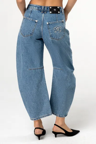 Miss Me Brat Barrel Jeans In Medium Wash