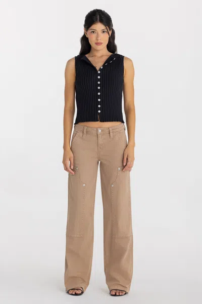 Miss Me Cairo Slim Wide Utility Jeans - 32 / 30" / Sand