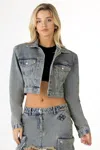 Miss Me Carsyn Denim Jacket In Denim Blue