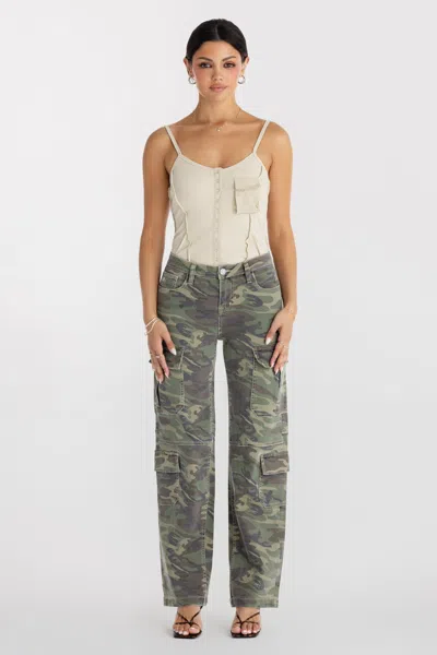 Miss Me Cassie Camo Cargo - 32 / 30" / Camo Green