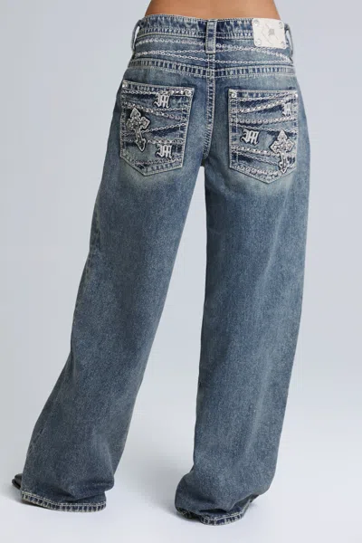 Miss Me Chamber Baggy Wide Jeans - 34 / 30" / Vintage Blue