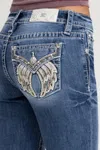 Miss Me Charmeine Wings Bootcut Jeans - 29 / 30" / Medium Wash In Blue