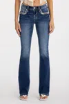 Miss Me Cheyenne Border Bootcut Jeans - 30 / 30" / Med/dark Wash In Blue