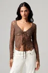 Miss Me Coco Lace Top In Black