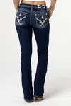Miss Me Crissy Silver Bootcut Jeans In Dark Wash
