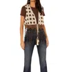 Miss Me Cropped Fringe Vest In Cream In White