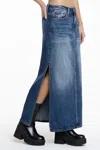 Miss Me Dejah Denim Maxi Skirt - M / Dark Wash In Dark Wash