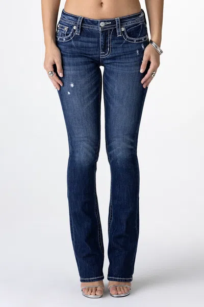 Miss Me Delilah Slim Bootcut Jeans In Med/dark Wash