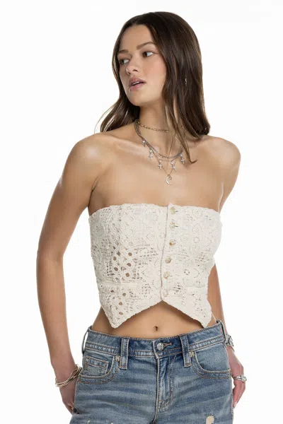 Miss Me Desert Heat Crochet Top - L / Natural
