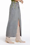 Miss Me Desiree Denim Maxi Skirt - M / Ash Vintage In Ash Vintage