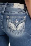Miss Me Destinee Wing Bootcut Jeans - 30 / 32" / Med/dark Wash