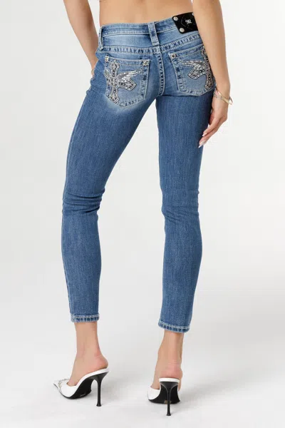 Miss Me Divine Soaring Skinny Jeans In Med/dark Wash