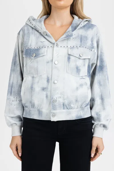 Miss Me Dyed Buttoned Jacket - M / Denim Blue