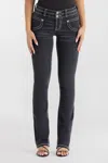 Miss Me Ebony Stitched Bootcut Jeans - 23 / 30" / Charcoal Black In Black