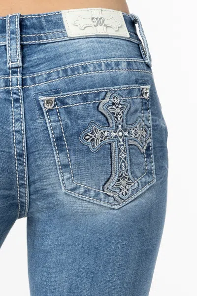 Miss Me Emily Cross Skinny Jeans In Light Wash