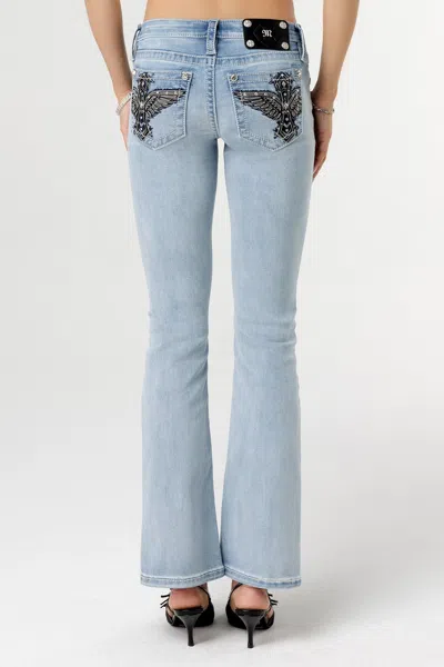 Miss Me Ethereal Wings Bootcut Jeans In Light Wash