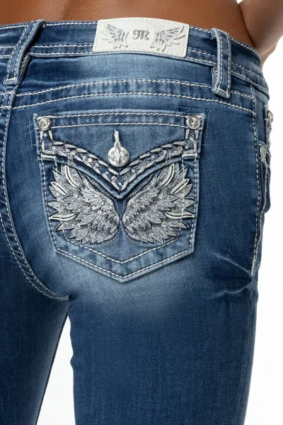 Miss Me Evangelline Stitch Bootcut Jeans In Med/dark Wash