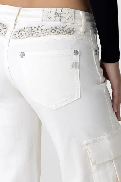 Miss Me Evelyn Denim Cargo Jeans In White