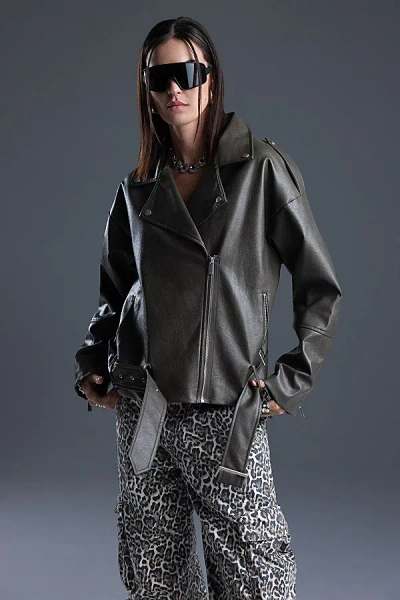 Miss Me Evie Moto Jacket - M / Olive Green