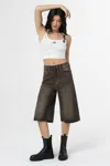 Miss Me Fairfax Baggy Jorts In Rustic Brown