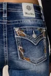 Miss Me Falling Leaves Bootcut Jeans In Medium Wash