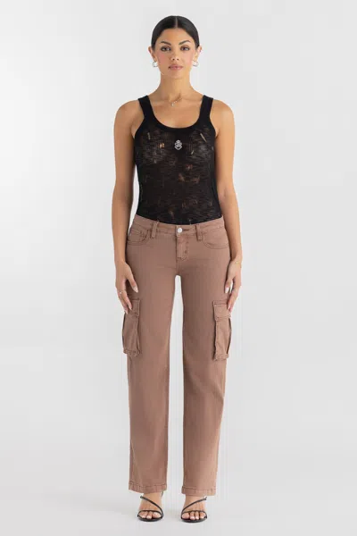 Miss Me Fawn Slim Wide Cargo - 34 / 30" / Pink Brown