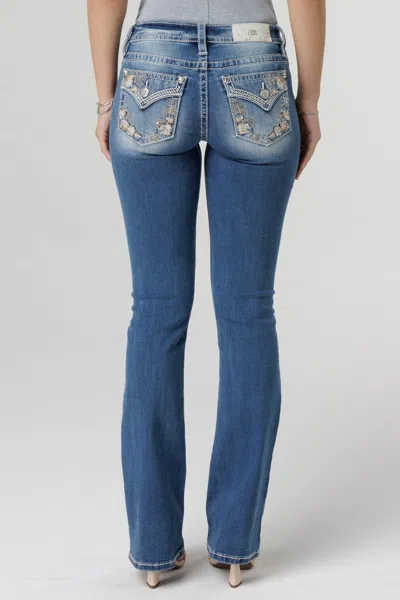 Miss Me Featherington Floral Bootcut Jeans In Medium Wash