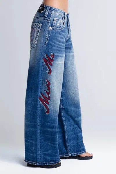 Miss Me Fletcher Baggy Wide Jeans - 23 / 30" / Medium Wash