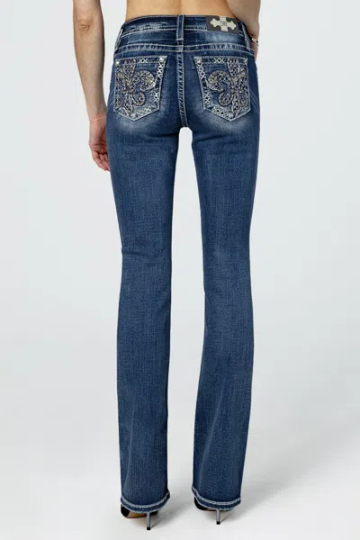 Miss Me Fleur Glass Bootcut Jeans In Med/dark Wash