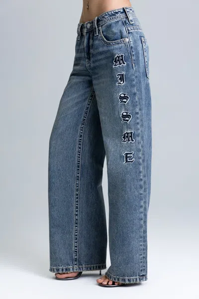 Miss Me Flint Baggy Wide Jeans - 34 / 30" / Vintage Blue