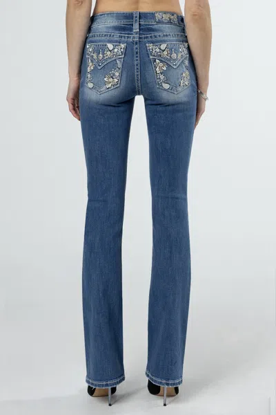 Miss Me Floral Bloom Bootcut Jeans In Light Wash