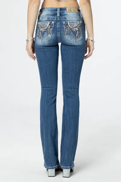 Miss Me Floral Dreamcatcher Bootcut Jeans In Light Wash